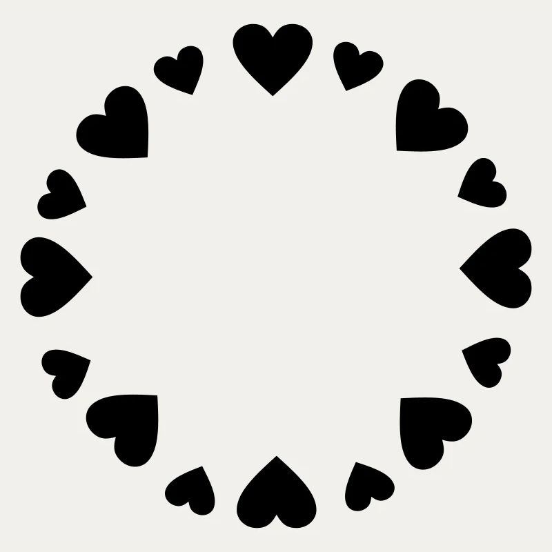 Hearts circle big small