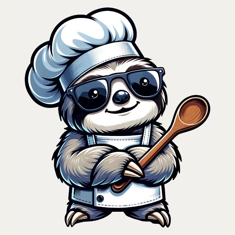 Conception de bande dessinée de chef paresseux mignon
