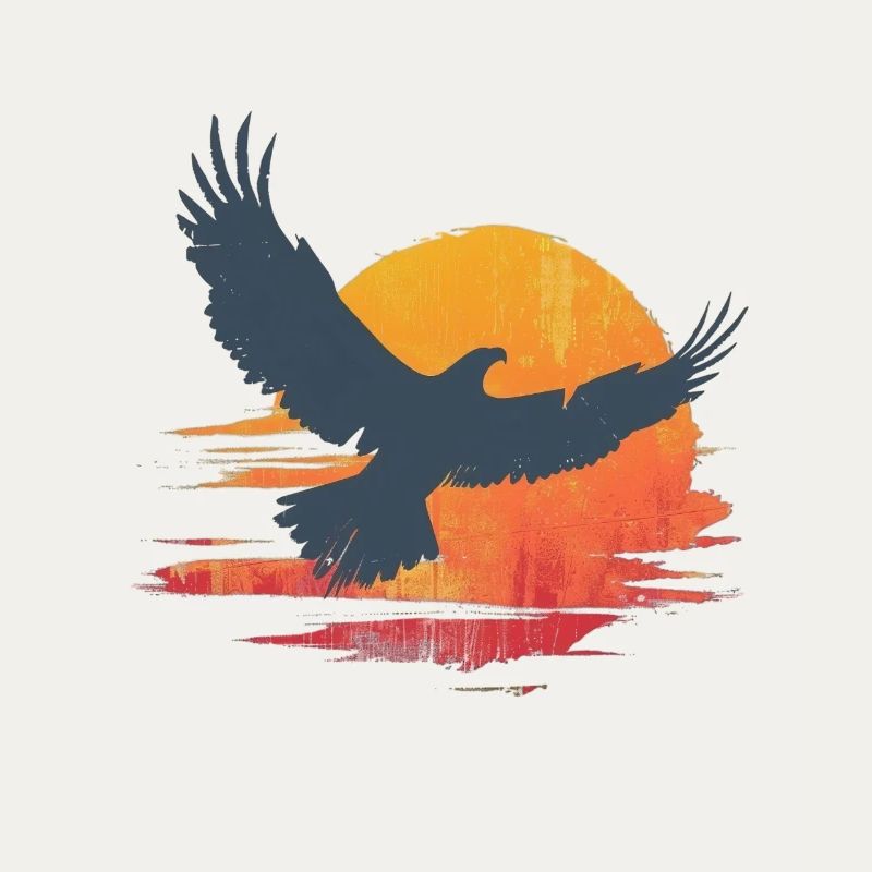 Majestic eagle in sunset