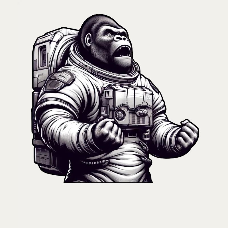 Gorille astronaute dans l’espace