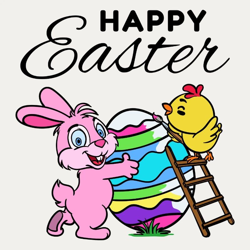 Happy Easter Easter Bunny Easter Chick Sweet