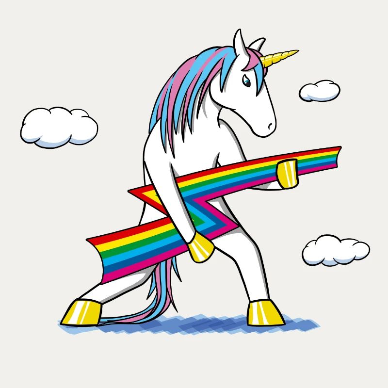 Rainbow Rock – Licorne avec éclair arc‑en‑ciel