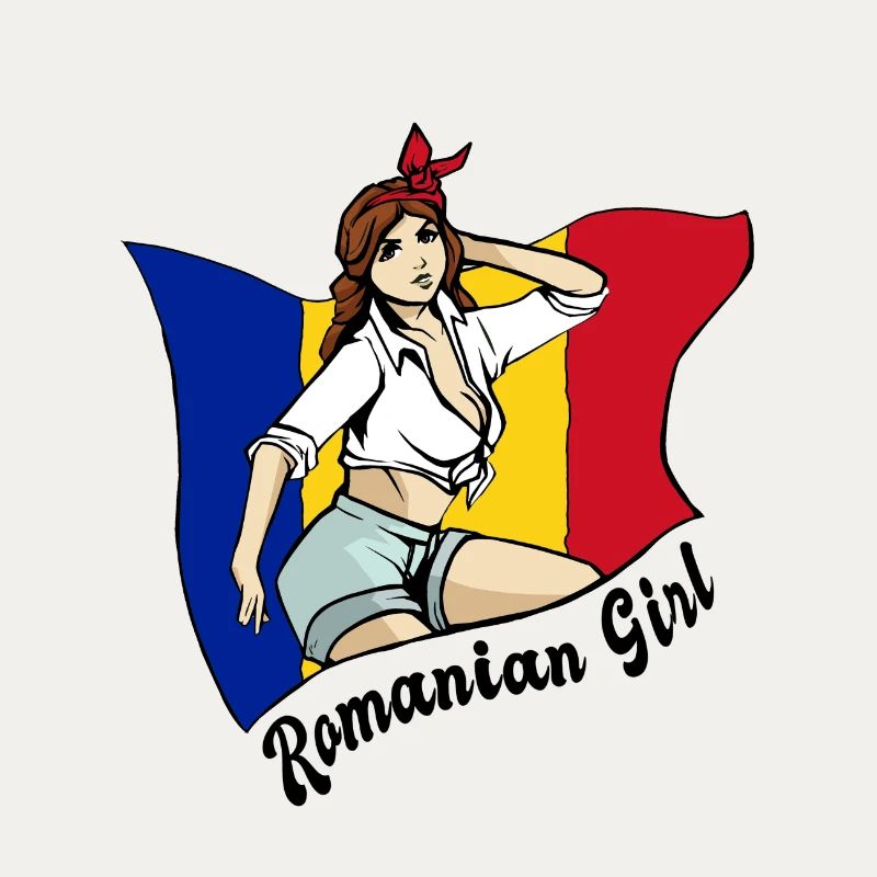 Rumänisches Mädchen Flaggen Design