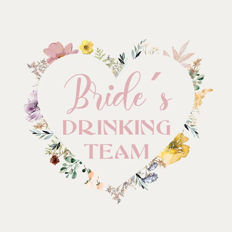 Bride´s-Drinking-Team! Herz-Blumen