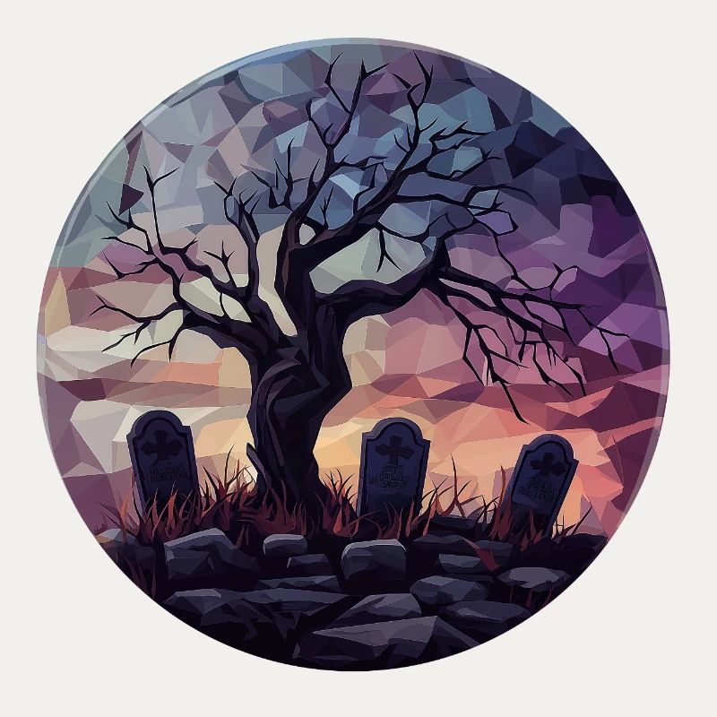 Geometric Ghost Tree at Sunset