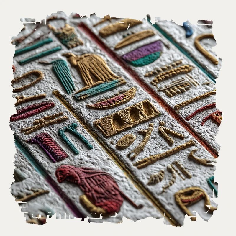 Colorful Egyptian Hieroglyphic Pattern