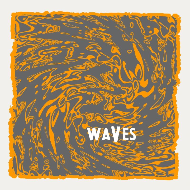 Orange Wave Pattern Art