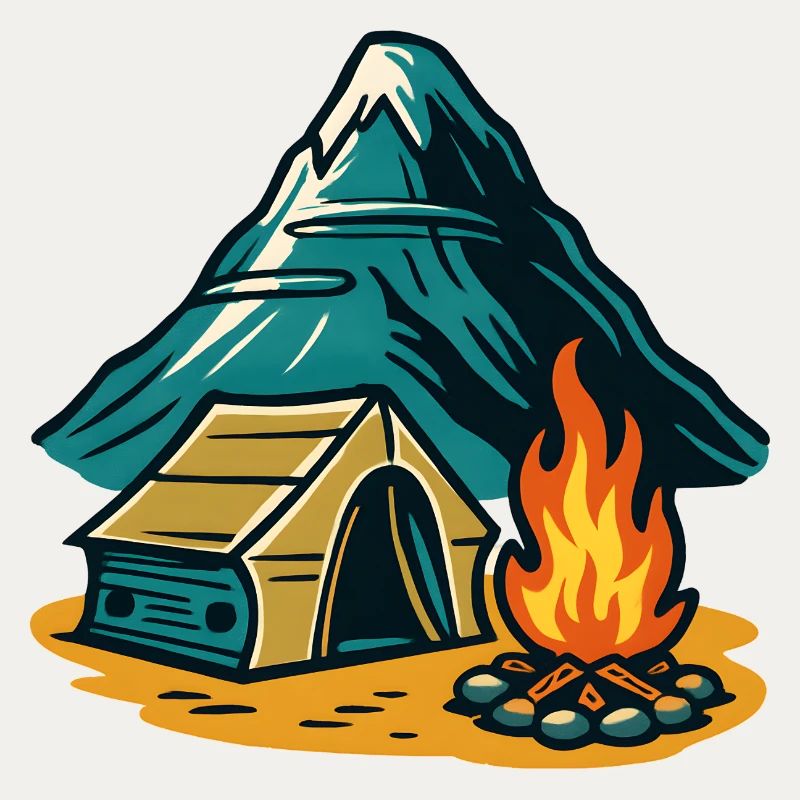 Mountain camping fire pit