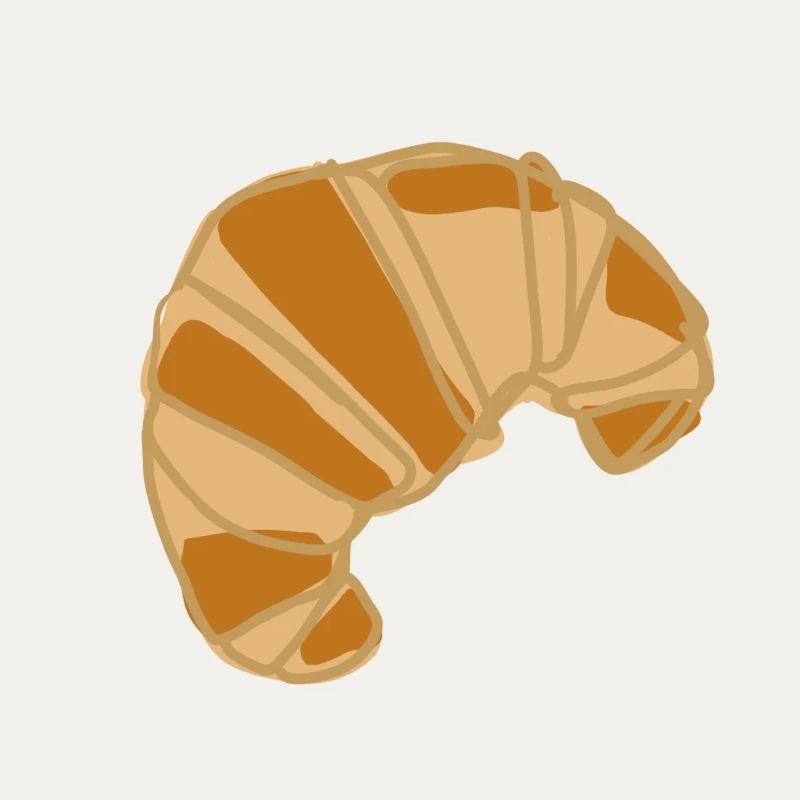 Croissant illustration breakfast design