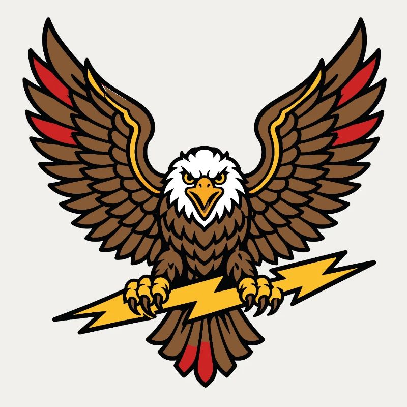 Alter-Schule-Tattoo-Stil Lightning Eagle