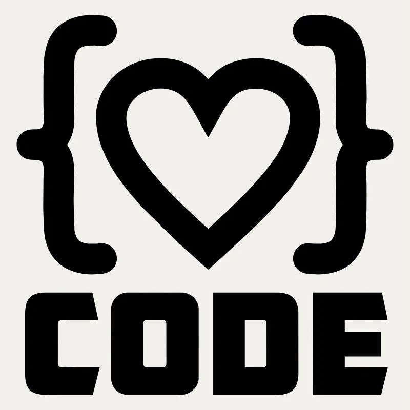 Heart programmer code logo with text CODE