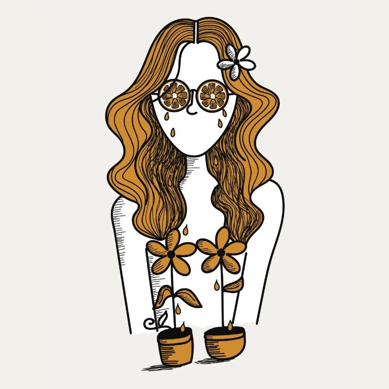 Fille de fleurs bizarre new Age hippie