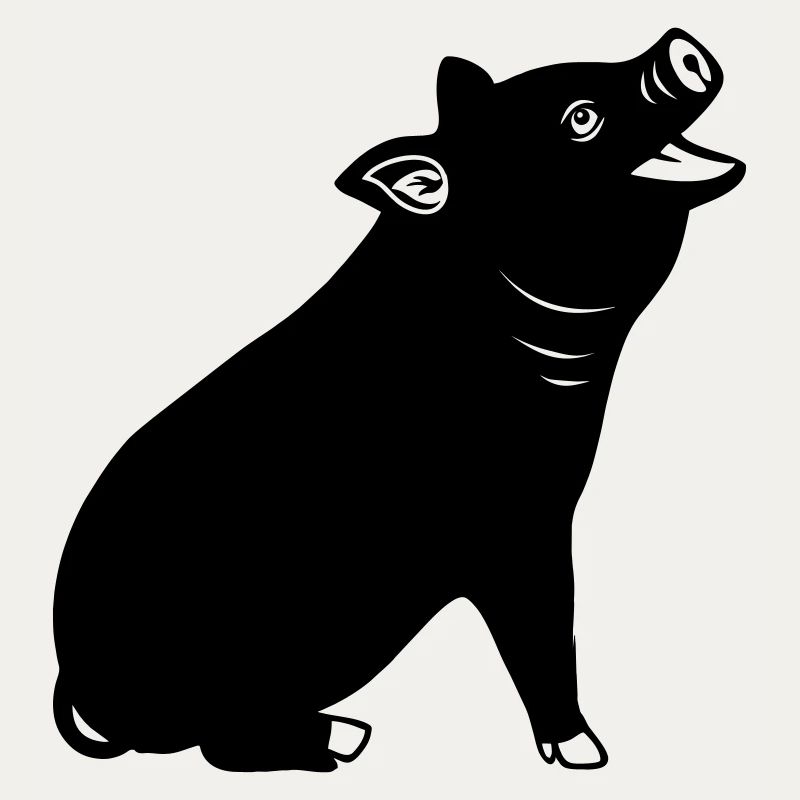 Logo de cochon joyeux Image d’ombre