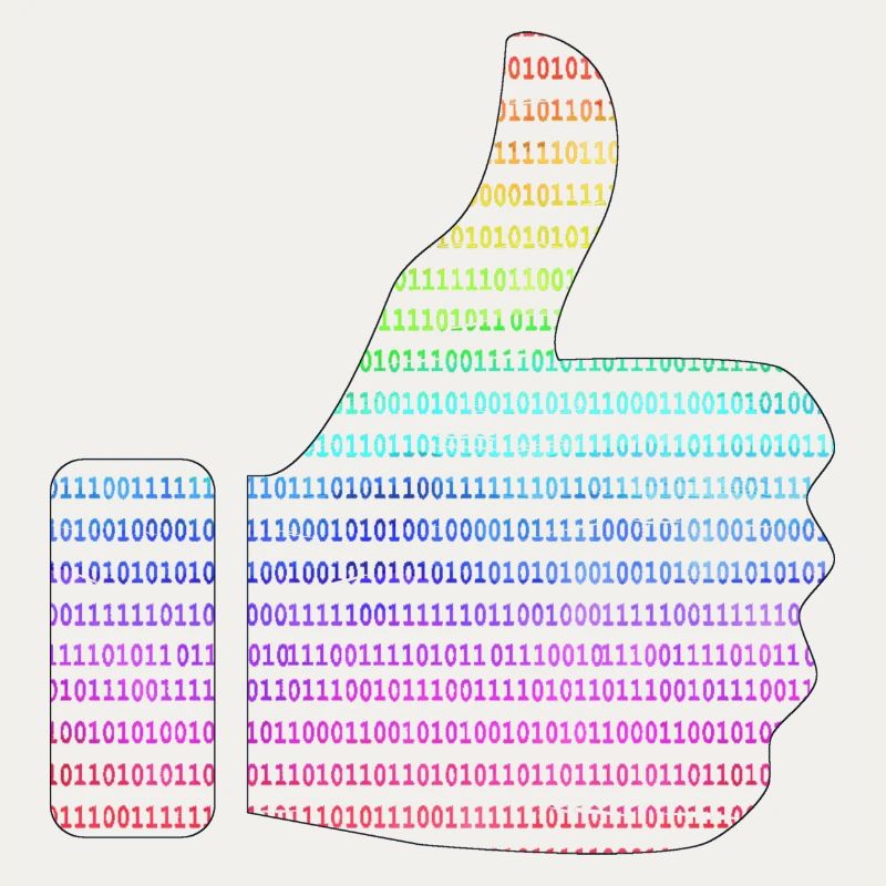 hand like binary rainbow