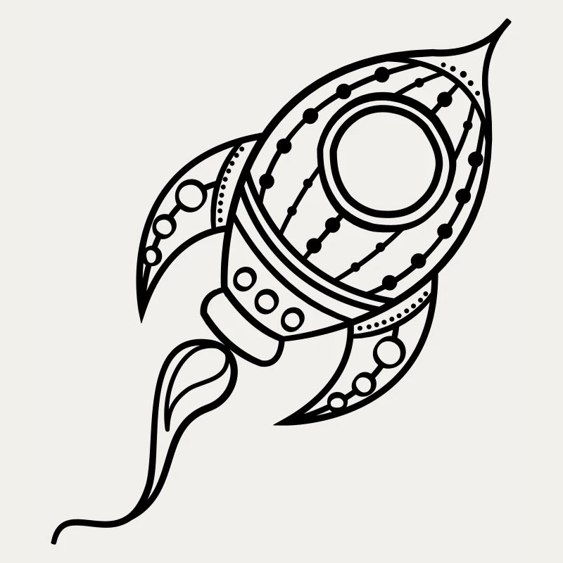 Rocket Ship Doodle Space Travel