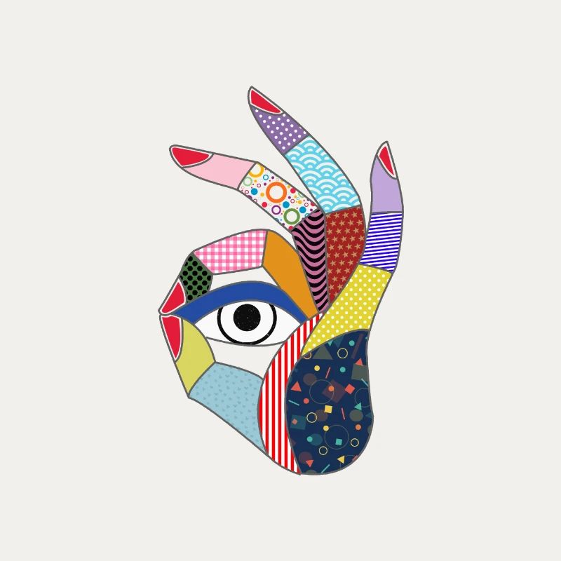 yeux regarde à travers une main dans le pop art style