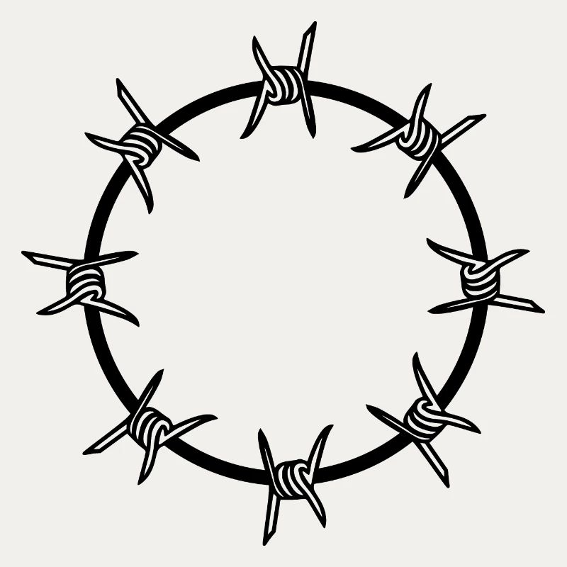 Barbed wire circle circular shape