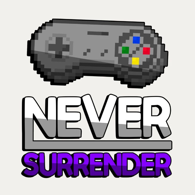 NEVER SURRENDER (Lila) + SNES Controller - Gaming