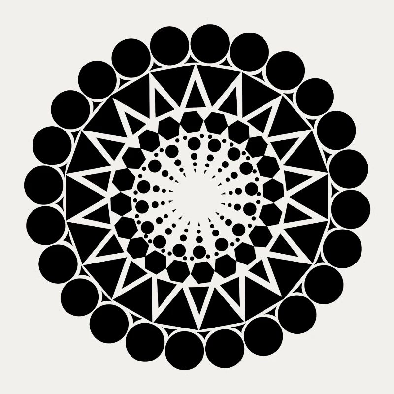 Geometric triangle mandala round pattern shape