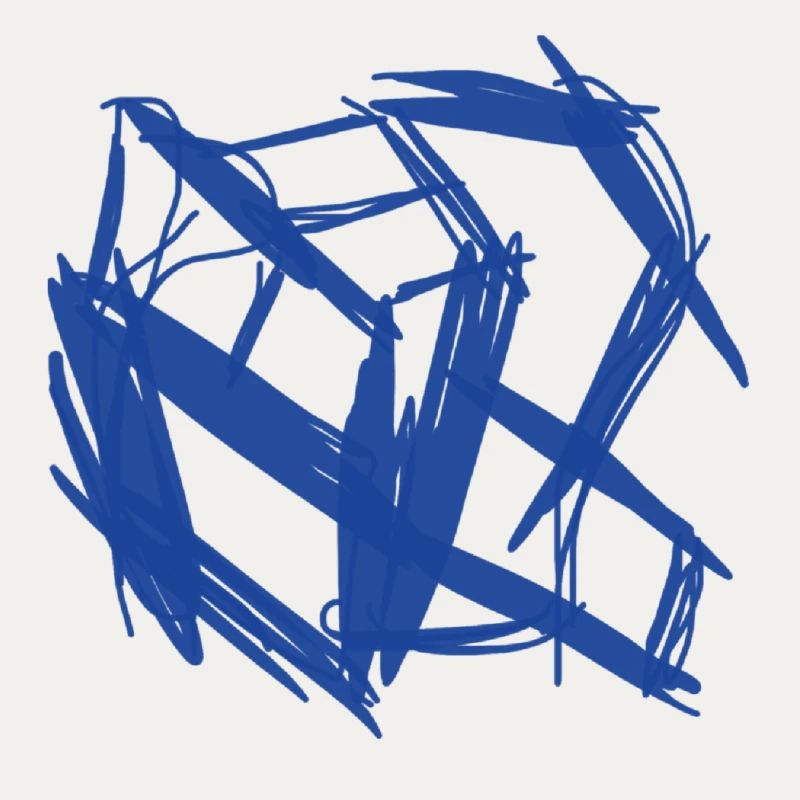 Blue cube on white T-shirt