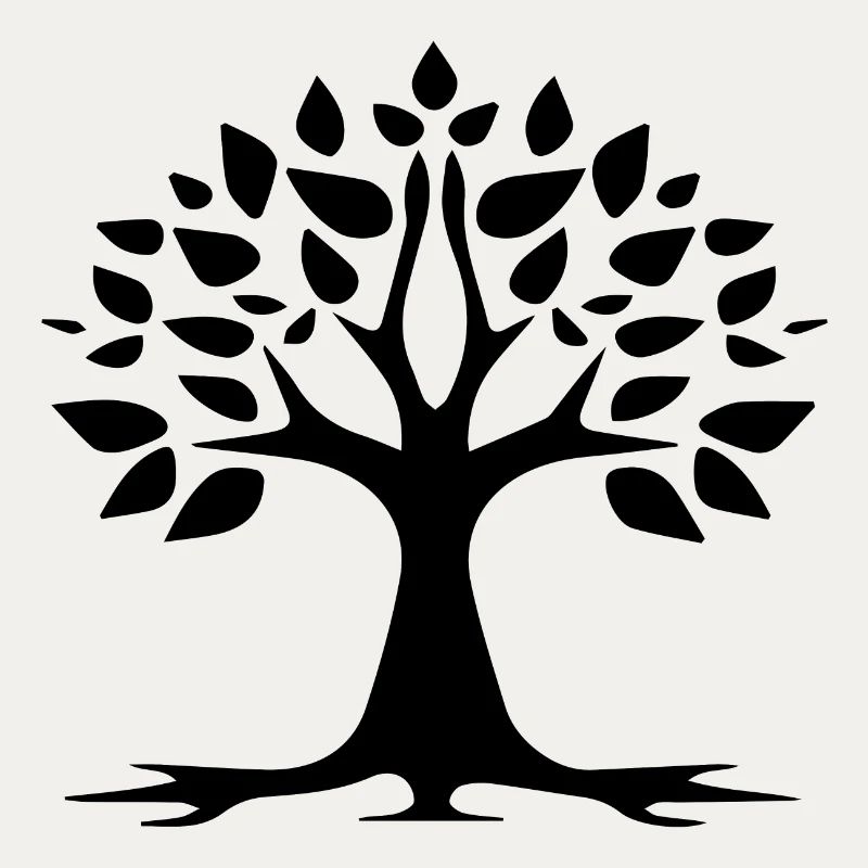 Stylized Tree Simple Tattoo Logo