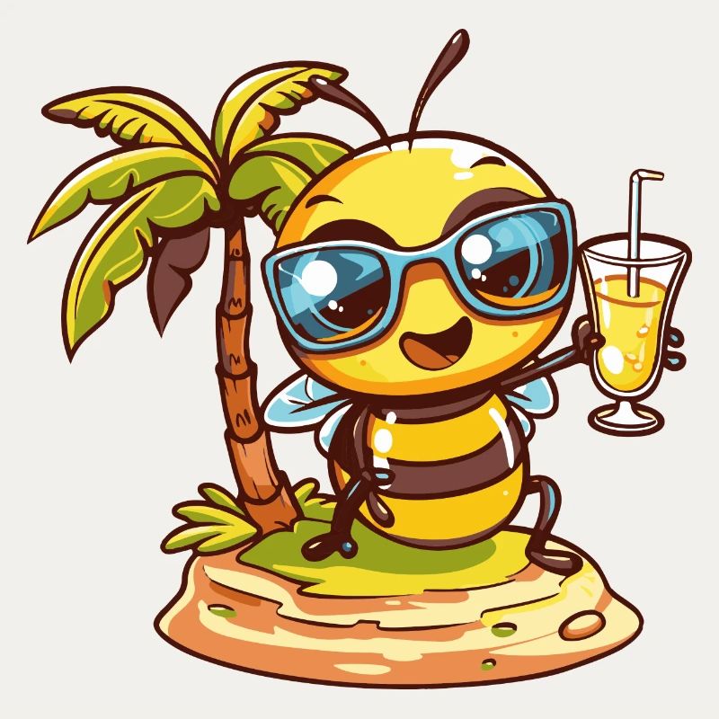 Abeille Été Plage Bande Dessinée