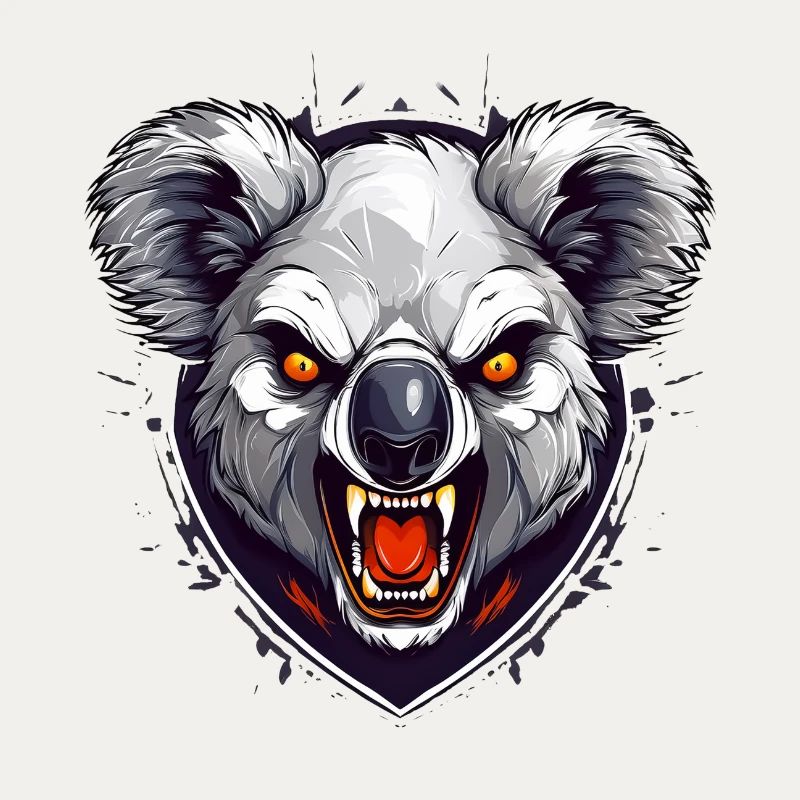 Wild angry animal pugnacious combative koala