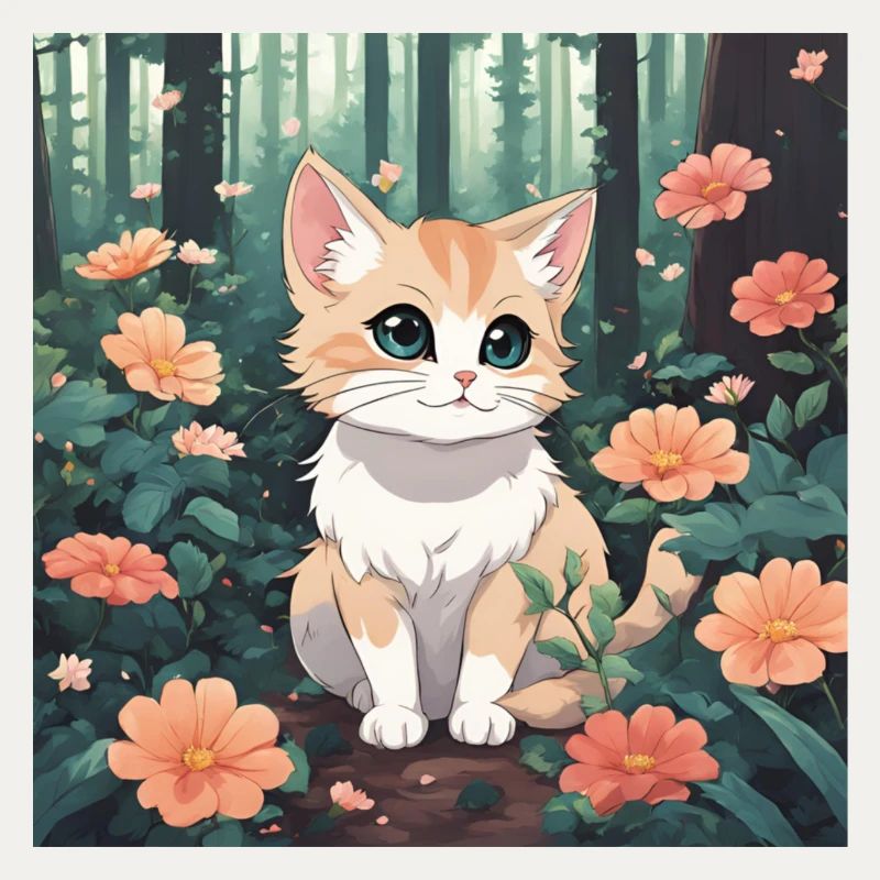 Chat dans la forêt