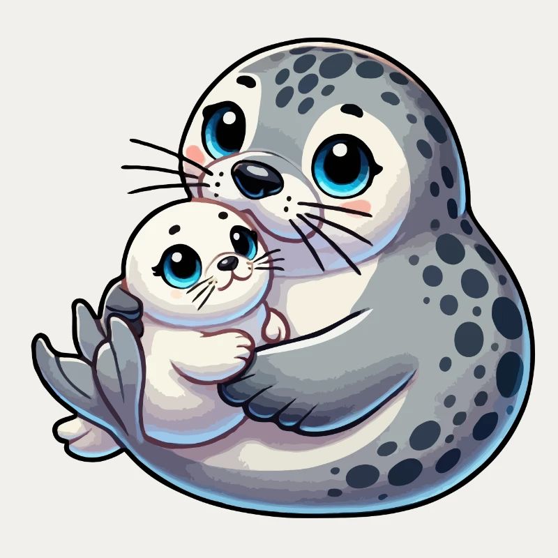 Robbenmutter mit Kind