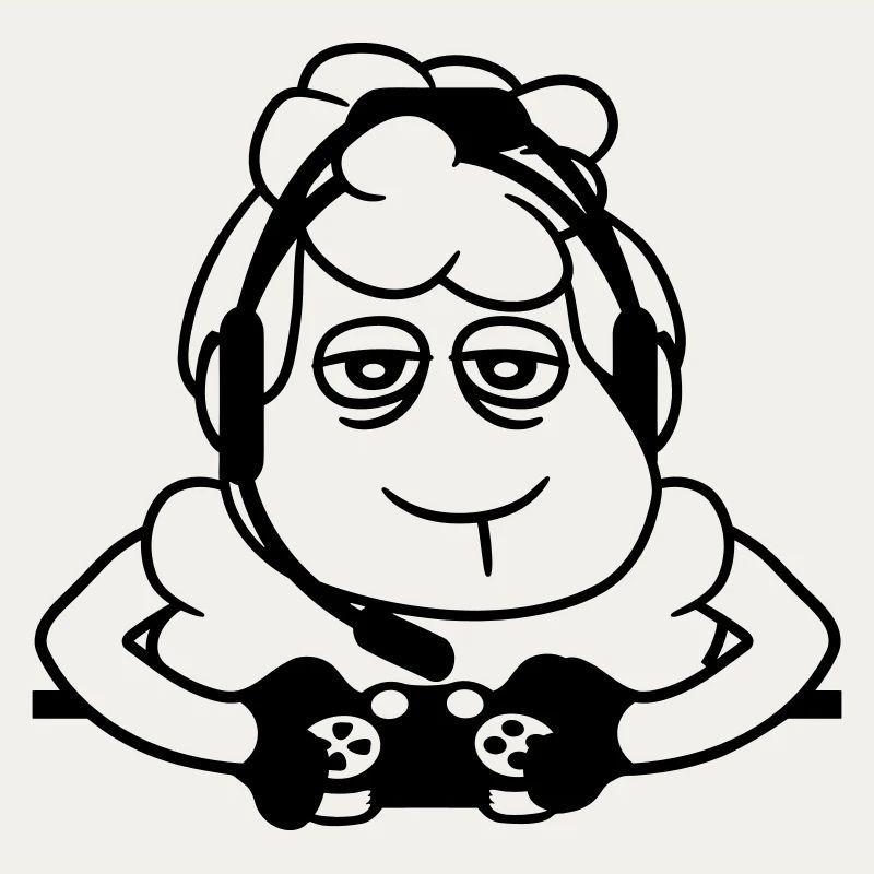 Sheep Gamer Controller Video Game Nerd Sad Fun