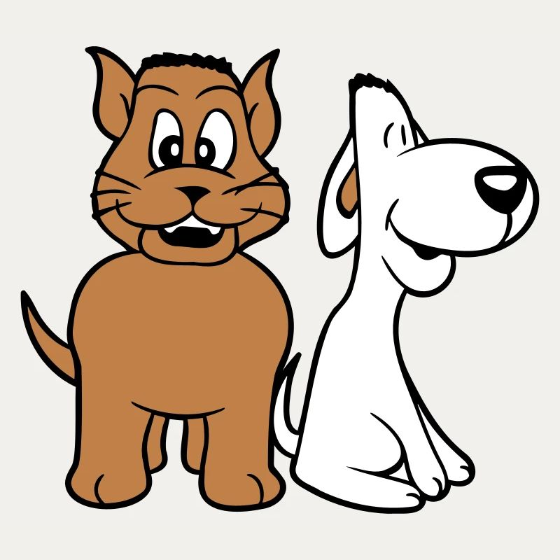 Chien Chat Deux Amis Équipe Chaton 2 Duo Équipage
