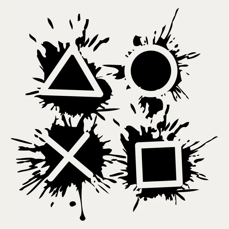 black drop X square triangle symbols controll