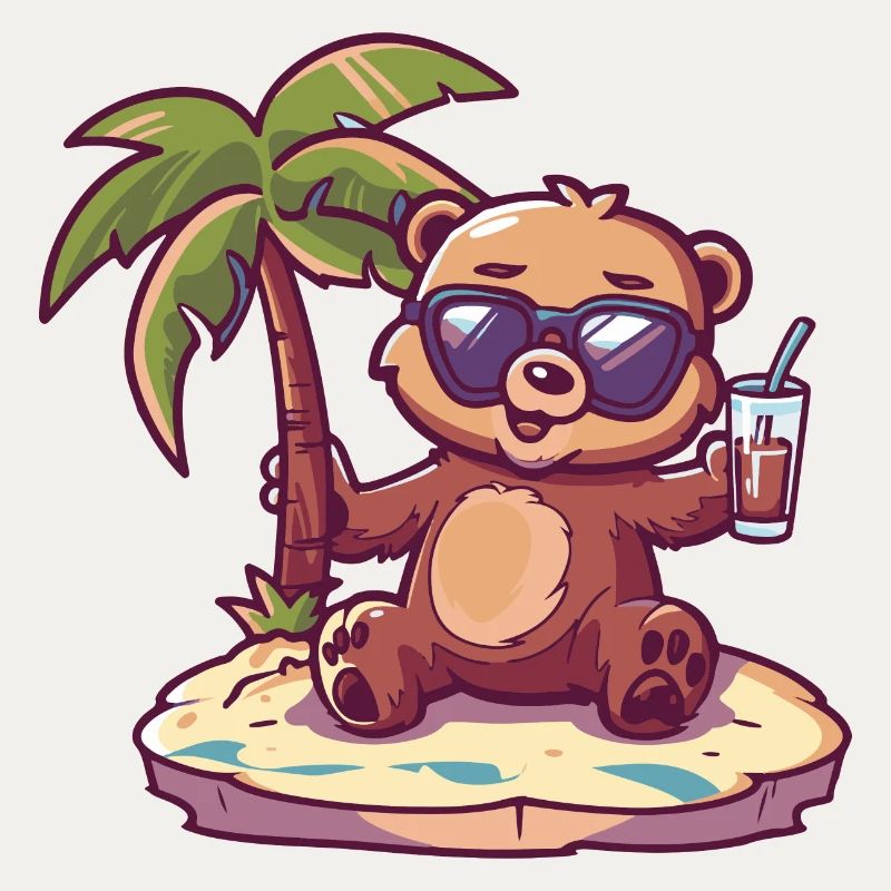 Bear Summer Beach Comic
