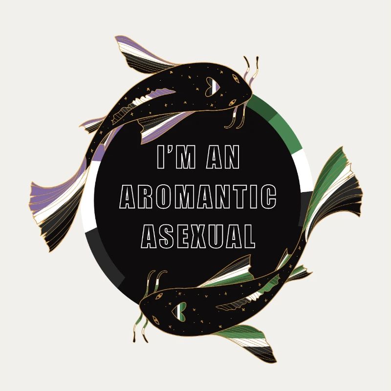 🌊 Aro Ace Koi – Flow With No Labels 💜🤍🖤💚