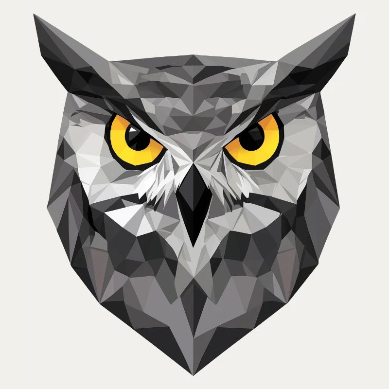 Low Poly Owl – modern design for the smart