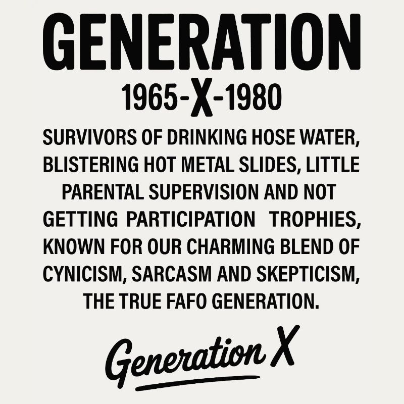 Conception de texte rétro de la génération X