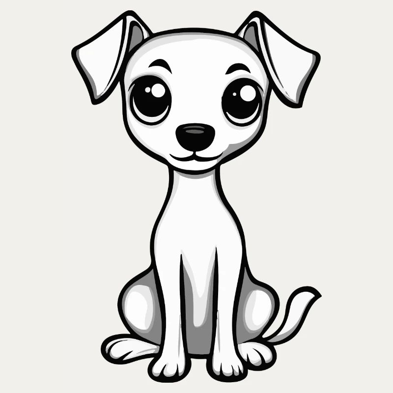 Whippet Chien Bande dessinée Mignon
