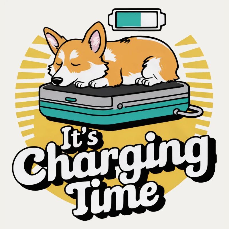 Its Charging Time Corgi Funny