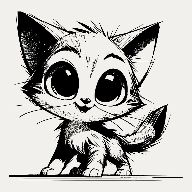 Crayon mignon dessin chats yeux de bébé