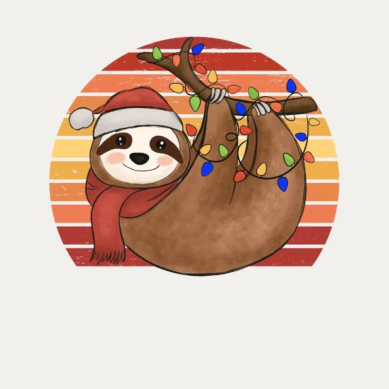 Sloth String Lights Noël Pyjamas Noël