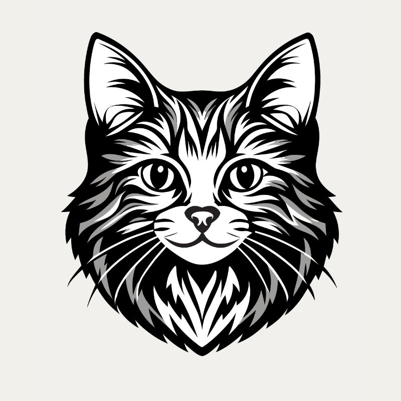 Illustration complexe de visage de chat