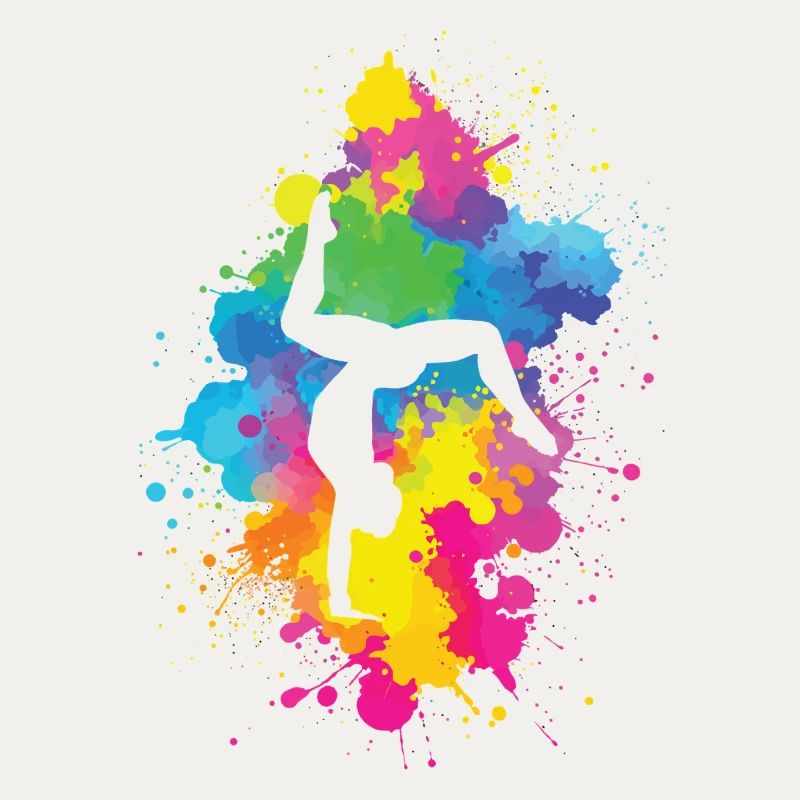Acrobaties avec explosion de couleurs