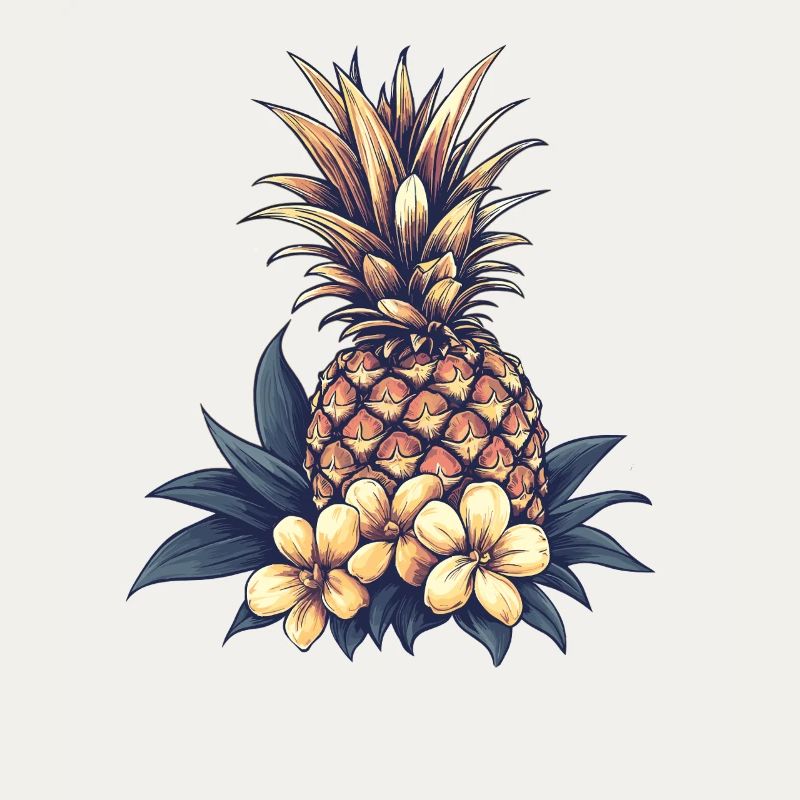 Tropical Pineapple Blossom Pattern