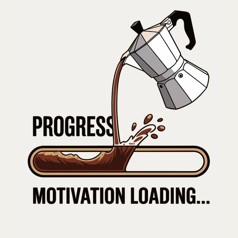 Motivation Loading Shirt with Coffee with Loading Bar