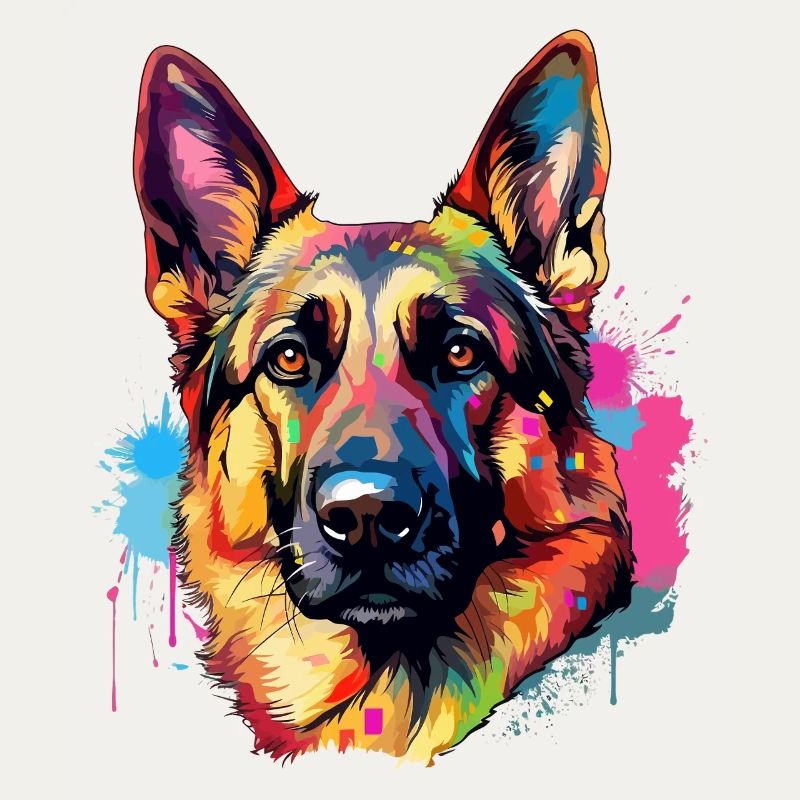 Lebendiger Deutscher Schäferhund Splash