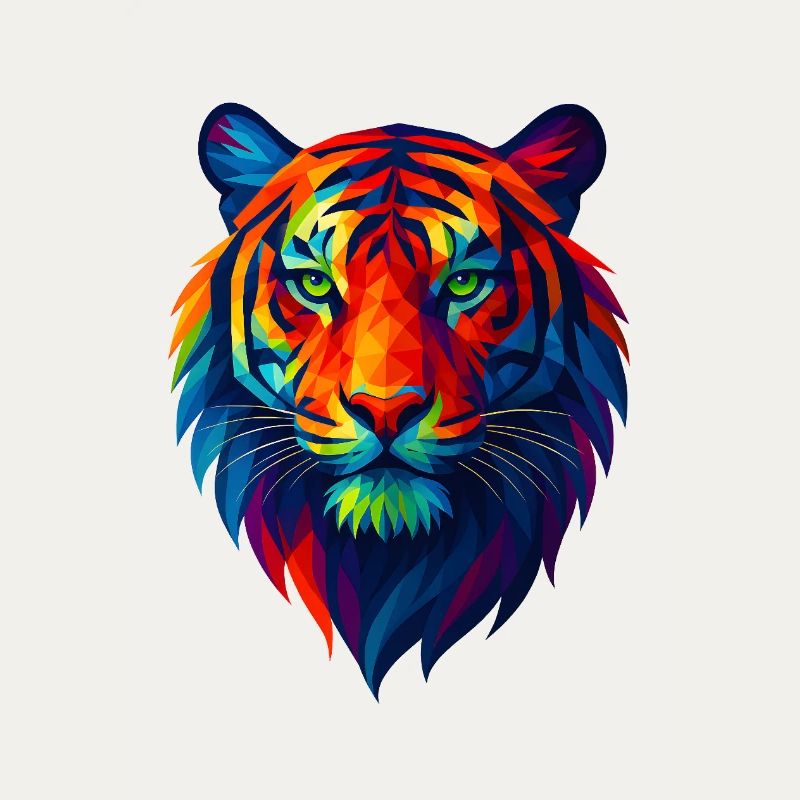 WPAP Polygon Style Animals - Tiger Portrait