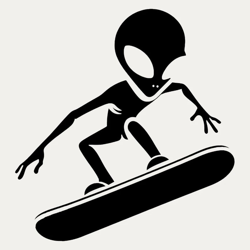 Minimalist Design: Alien Snowboarder