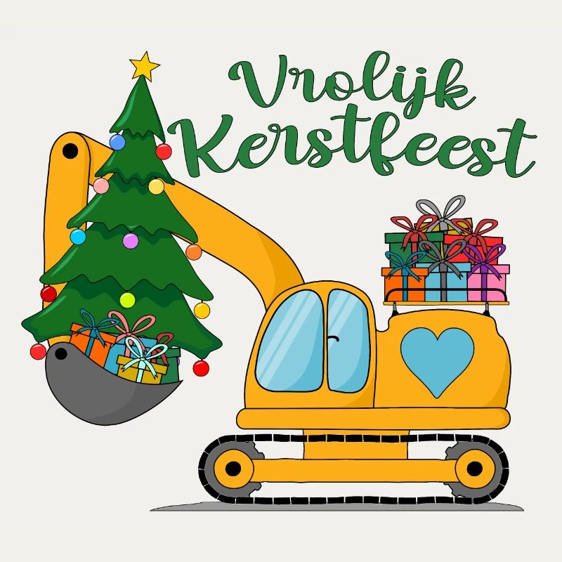 Graafmachine Vrolijk Kerstfeest in het geel