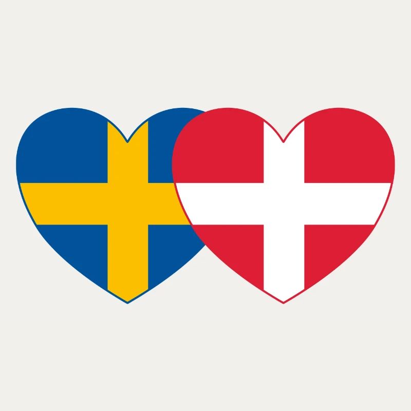 Suède Danemark Drapeau Coeur