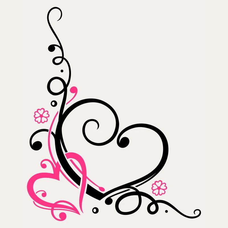Two hearts with ornament